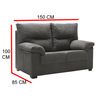 Sofa Odin 2 Plazas Gris Marengo 2 Plazas 145x89 Cm Tejido Con Sistema Acualine Tanuk