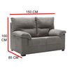 Sofa Odin 2 Plazas Gris Perla 2 Plazas 145x89 Cm Tejido Con Sistema Acualine Tanuk