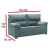 Sofa Odin 3 Plazas Turquesa 3 Plazas 185x89 Cm Tejido Con Sistema Acualine Tanuk