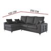 Sofa Chaise Longue Mimir Izquierda Capitone Gris Marengo Tejido Con Sistema Acualine 4 Plazas 250x175 Cm Tanuk