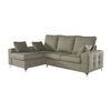 Sofa Chaise Longue Mimir Izquierda Capitone Gris Perla Tejido Con Sistema Acualine 4 Plazas 250x175 Cm Tanuk