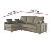 Sofa Chaise Longue Mimir Izquierda Capitone Gris Perla Tejido Con Sistema Acualine 4 Plazas 250x175 Cm Tanuk