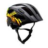 Casco De Bicicleta Negro Con Grafitti Para Niños De 6 A 12 Años 54-58cm Con Luz Led Roja Integrada Recargable Usb. Testado Y Homologado Según En1078