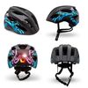 Casco De Bicicleta Negro Con Grafitti Para Niños De 6 A 12 Años 54-58cm Con Luz Led Roja Integrada Recargable Usb. Testado Y Homologado Según En1078