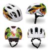 Casco De Bicicleta Blanco Con Grafitti Para Niños De 6 A 12 Años 54-58cm Con Luz Led Roja Integrada Recargable Usb. Testado Y Homologado Según En1078