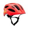 Casco De Bicicleta Rojo Bosque Para Niños De 6 A 12 Años 54-58cm Con Luz Led Roja Integrada Recargable Usb. Testado Y Homologado Según En1078