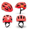 Casco De Bicicleta Rojo Bosque Para Niños De 6 A 12 Años 54-58cm Con Luz Led Roja Integrada Recargable Usb. Testado Y Homologado Según En1078