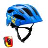 Casco De Bicicleta Azul Océano Para Niños De 6 A 12 Años 54-58cm Con Luz Led Roja Integrada Recargable Usb. Testado Y Homologado Según En1078