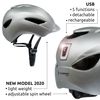 Casco Urbano De Bici  Crazy Safety Luz Usb Recargable, L  Gris Mate