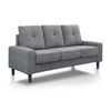 Sofá 3 Plazas Brooklyn Respaldo Capitoné, Combinable Con Sofá 2 Plazas Y Chaiselongue 187x78x95 Cm Color Gris