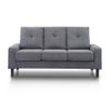 Sofá 3 Plazas Brooklyn Respaldo Capitoné, Combinable Con Sofá 2 Plazas Y Chaiselongue 187x78x95 Cm Color Gris