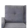 Sofá 3 Plazas Brooklyn Respaldo Capitoné, Combinable Con Sofá 2 Plazas Y Chaiselongue 187x78x95 Cm Color Gris