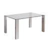 Mesa Comedor Cannes Rectangular 140x90x76cm En Cristal Y Patas  Metálicas Estilo Moderno