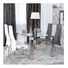 Mesa Comedor Cannes Rectangular 140x90x76cm En Cristal Y Patas  Metálicas Estilo Moderno