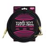 Ernie Ball 6058 Cable Inst 7,62m Jack Jack Codo Bk