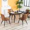 Set 4 Sillas De Comedor Asiento Acolchado De Ante Patas De Metal Meubles Cosy 55x50x52cm