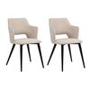 Set 2 Sillas De Comedor Escandinavas Meubles Cosy 48*54.5*79cm ​​asiento Tela Beige Claro