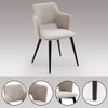 Set 2 Sillas De Comedor Escandinavas Meubles Cosy 48*54.5*79cm ​​asiento Tela Beige Claro