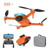 S6s Mini Gps Drone, 5g Wifi Fpv Quadcopter Rc Plegable Sin Escobillas (4k - Duración De La Batería: 25 Min - Naranja)