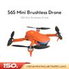 S6s Mini Gps Drone, 5g Wifi Fpv Quadcopter Rc Plegable Sin Escobillas (4k - Duración De La Batería: 25 Min - Naranja)