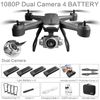 Dron V14 Con Cámara Gran Angular Hd 1080p (4 Baterías - Duración De La Batería: 15 Min - Negro)