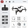 S2s Mini Drone Con Cámara Dual 4k, Cuadricóptero Plegable Sin Escobillas (3 Batería - Duración De La Batería: 25 Min - Blanco)