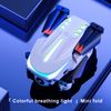 Mini Dron Plegable K109 Con Luz De Respiración Colorida De Una Sola Cámara 4k (1 Baterías - Duración De La Batería: 12 Min - Gris)