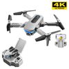 Mini Dron Plegable Ky910 Con Una Sola Cámara 4k (3 Baterías - Duración De La Batería: 12 Min - Gris)