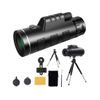 Telescopio Monocular, Monocular De Alta Potencia 80x100 Con Soporte Para Teléfono Inteligente Y Trípode Ajustable Prisma Bak4 Para Birder Obse - Negro