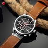 Veanxin Business Watch Reloj Impermeable Con Esfera Pequeña De Seis Manecillas - Marrón