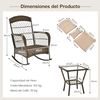 Conjunto De Muebles De Jardín De Ratán 3 Piezas, 2 Sillas Mecedoras Y Mesa Auxiliar Costway 67 X 86 X 96 Cm