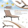 Tumbona Jardin Reclinable 6 Niveles, 2 Ruedas, Tumbona Playa Parasol Ajustable Costway 191 X 61 X 89 Cm