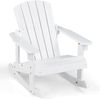 Silla Mecedora Adirondack Niños 3+, Mecedora Exterior Con Asiento De Listones, Costway51 X 69 X 61 Cm Blanco