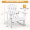 Silla Mecedora Adirondack Niños 3+, Mecedora Exterior Con Asiento De Listones, Costway51 X 69 X 61 Cm Blanco