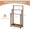 Toallero De Pie Con 3 Barras,toallero De 3 Niveles Con Estante Inferior, Costway 46 X 22 X 86 Cm Marr贸n