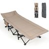 Cama Plegable Camping, Cama Camping Con Cojín Cómodo Costway 190 X 69 X 49 Cm Café