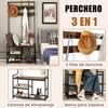 Perchero De Pie Con Zapatero De 180 Cm, 4 En 1 Perchero Y Zapatero Costway 84 X 31 X 183 Cm