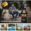 Chimenea De Leña, Fogón De Jardín Resistente Con Parrilla De Troncos De 2 Piezas Costway 51 X 51 X 110 Cm