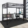 Cama Mezzanine Integrada Escritorio Negro Meubles Cosy 140*190cm