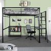 Cama Mezzanine Integrada Escritorio Negro Meubles Cosy 140*190cm