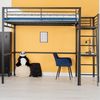 Cama Mezzanine Integrada Escritorio Negro Meubles Cosy 140*190cm