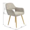 Set 2 Sillas Comedor Escandinavo Tela Meubles Cosy 56x56x78cm Beige