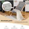 Silla Plegable De Playa, Silla De Madera De Haya Reclinable En 3 Posiciones Y Plegable Costway 60 X 84 X 96 Cm