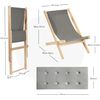 Silla Plegable De Playa, Silla De Madera De Haya Reclinable En 3 Posiciones Y Plegable Costway 60 X 84 X 96 Cm