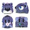 Casco De Bicicleta Para Niños De 2 A 7 Años  Crazy Safety Leopardo Morado- Homologado Y Certificado Según Norma En 1078