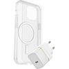 Otterbox Kit Apple Iphone 15 Pro Symmetry Clear Magsafe Premium Glass Am Eu Usb-c Wall Charger 30w Bianco