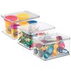 Caja Organizadora Con Tapa Abatible, Paquete De 3, Transparente - Mdesign