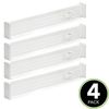 Divisor De Cajones Ajustable Expandible, Extremos De Espuma, Paquete De 4 - Blanco - Mdesign