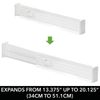 Divisor De Cajones Ajustable Expandible, Extremos De Espuma, Paquete De 4 - Blanco - Mdesign