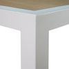 Mesa De Forja Moderna Nueva Carteya, Ideal Mesa Camilla . Color Blanca Regulable En Dos Alturas Con Tablero Y Cristal De 8mm.